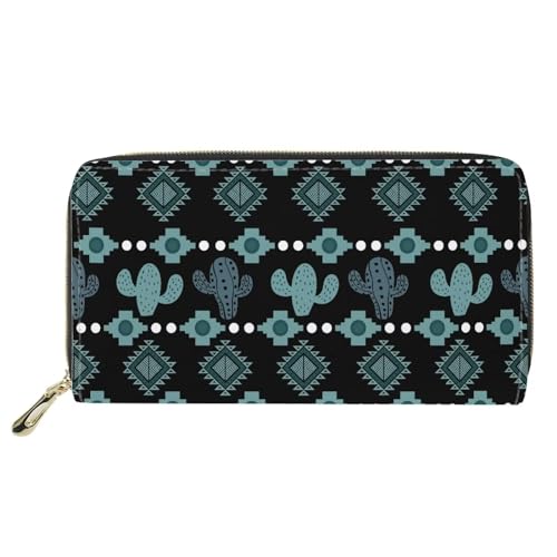 Portmonee Grüner Aztekischer Stammeskaktus Handtaschen Printmotiv Tragbare Brieftasche Tragbare Kartenetui Für Frauen, Mädchen, Freund von Generic