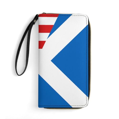 Portmonee Usa, Amerika, Und, Schottland, Schottische Flagge Handtaschen Lustige Leder Geldbörse Printmotiv Geldbörse Für Mutter, Freundin, Freund von Generic