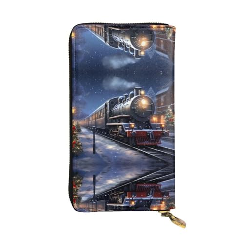 Portmonee Winter Weihnachten Schnee Nacht Eisenbahn Zug Druck Brieftasche Printmotiv Geldbörse Kreative Reißverschluss Geldbörse Für Freund, Tochter, Frauen von Generic