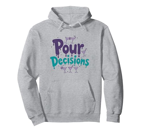 Pour Decisions Barkeeper für Frauen Cocktail Humor Pullover Hoodie, Unisex für Erwachsene, Grau Meliert, XXL von Generic