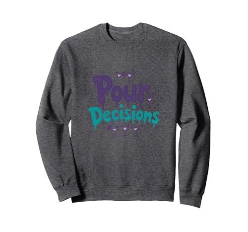 Pour Decisions Barkeeper für Frauen Cocktail Humor Sweatshirt, Unisex für Erwachsene, Anthrazit Meliert, XL von Generic