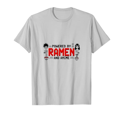 Powered by Ramen and Anime: Otaku Lifestyle, Anime T-Shirt, Herren, Silber, S Powered by Ramen and Anime: Otaku Lifestyle, Anime T-Shirt, Herren, Silber, S von Generic