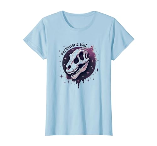 Prähistorische Soul Dinosaurier Fossil Art für Paläontologie Fans T-Shirt, Damen, Himmelblau, XL von Generic
