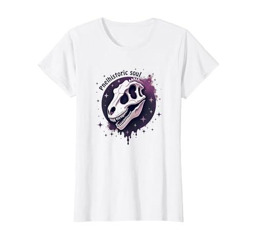 Prähistorische Soul Dinosaurier Fossil Art für Paläontologie Fans T-Shirt, Damen, Weiß, M von Generic