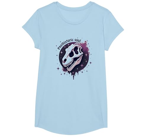 Prähistorische Soul Dinosaurier Fossil Art für Paläontologie Fans T-Shirt, Girls, Himmelblau, XS von Generic