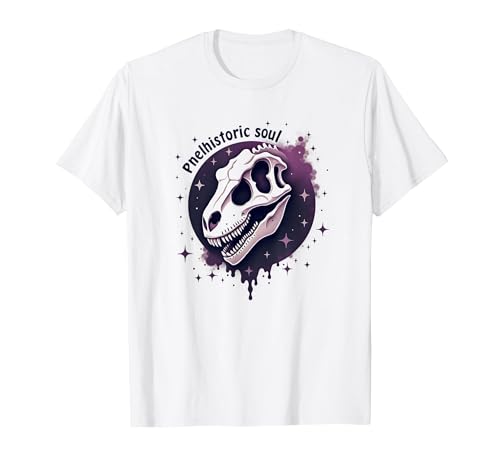 Prähistorische Soul Dinosaurier Fossil Art für Paläontologie Fans T-Shirt, Herren, Weiß, 4XL von Generic