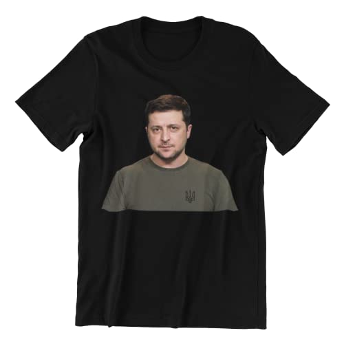 Präsident der Ukraine Volodymyr Zelensky Porträt, Stand with Ukraine T-Shirt von Generic