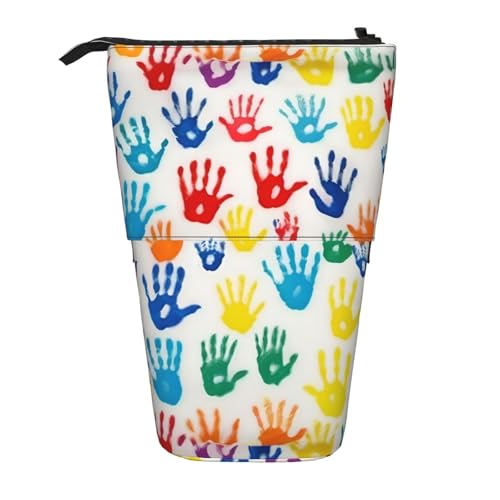 Praktischem Bleistift Tasche Bunte Handformen Stifthalter mit Reißverschluss Stiftetasche für Student Jungen Erwachsene von Generic