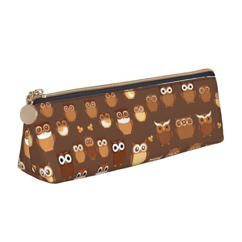 Praktischem Bleistift Tasche Niedliche braune Cartoon-Eule Stifthalter Premium Stiftemappe für Schulsachen Damen Büro von Generic
