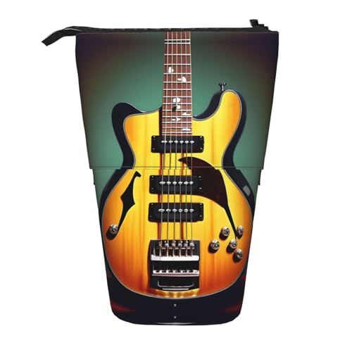 Praktischem Stifte-Organizer Gitarre Bass Musikinstrumente Federtasche Tragbar Bleistift Beutel für College Erwachsener Mädchen von Generic