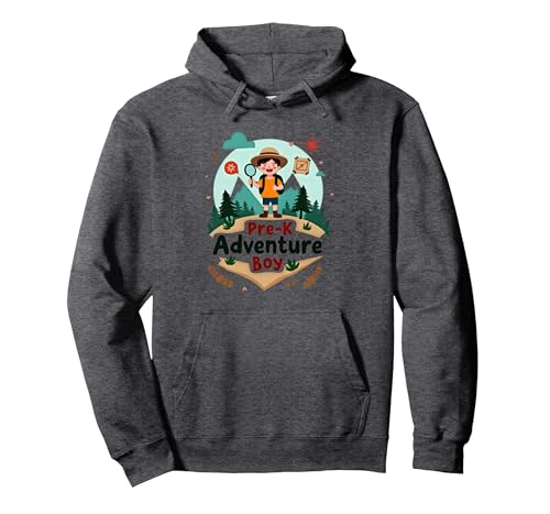 Pre-K Adventure Boy Outdoor Explorer Wildnissucher Pullover Hoodie, Unisex für Erwachsene, Anthrazit Meliert, S von Generic