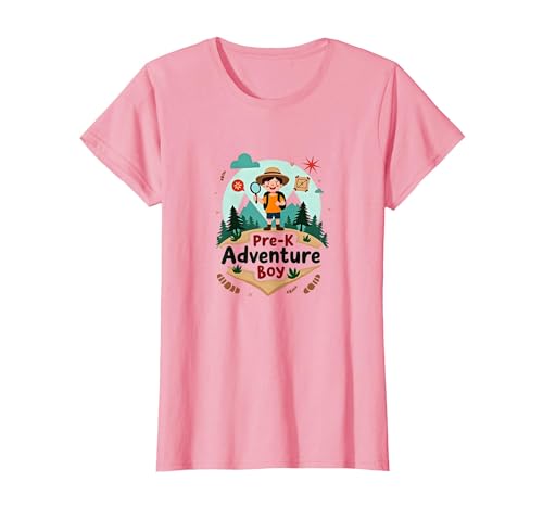 Pre-K Adventure Boy Outdoor Explorer Wildnissucher T-Shirt, Damen, Rosa, XS Pre-K Adventure Boy Outdoor Explorer Wildnissucher T-Shirt, Damen, Rosa, XS von Generic