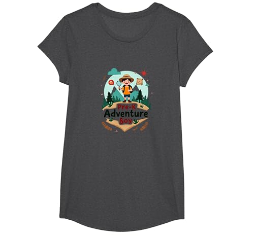 Pre-K Adventure Boy Outdoor Explorer Wildnissucher T-Shirt, Girls, Anthrazit Meliert, XS Pre-K Adventure Boy Outdoor Explorer Wildnissucher T-Shirt, Girls, Anthrazit Meliert, XS von Generic