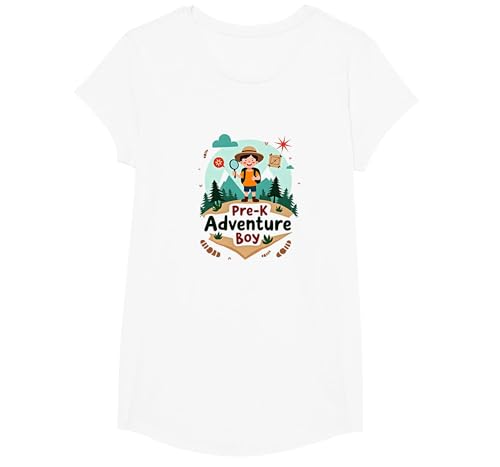 Pre-K Adventure Boy Outdoor Explorer Wildnissucher T-Shirt, Girls, Weiß, XS Pre-K Adventure Boy Outdoor Explorer Wildnissucher T-Shirt, Girls, Weiß, XS von Generic