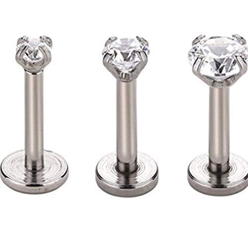 Premium 1 Stück Cubic Zirkonia Ohr Knorpel Ohr Spirale Ohrringe Lippe Labret Perforation (4) Hochwertig und langlebig von Generic