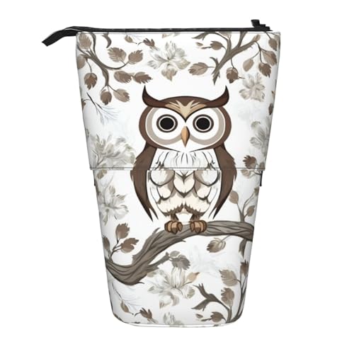 Premium Federmäppchen Weiße Eule Mäppchen Stylisches Bleistiftetui für Student Büro Mädchen von Generic