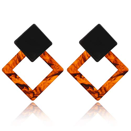 Premium Qualität, 2 Farben, Retro, Schmuck, Herbst und Winter, geometrische Diamant-Form, Ohrringe, Zubehör für Frauen und Mädchen, Braun von Generic