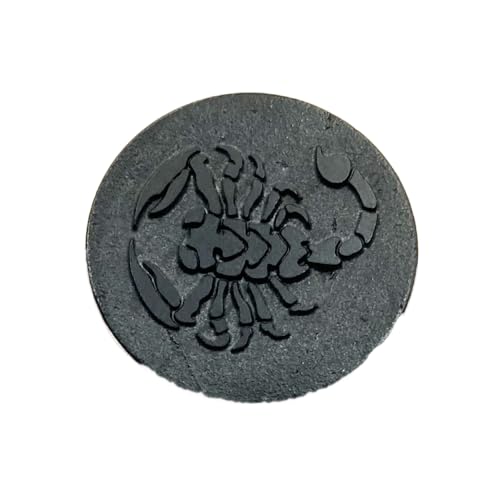 Premium runde Schungit-Aufkleber mit Muster für Handyhülle, Laptop, Tablet, Computer – polierte Schungit-Schutzplatte mit Carbon-Fulleren (Auge Gottes), One Size, Achat von Generic