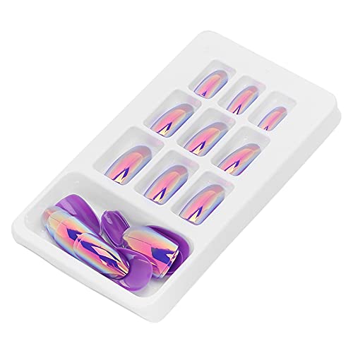 Press On Nails, Press On Nails Medium Fake Nails Abnehmbare Helle Farbe False Nail Patch Full Cover Nail Art Tips 24 Stück Modische Fake Nails Wiederverwendbare Fake Nail von Generic