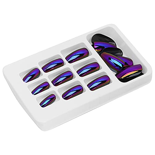 Press On Nails, Press On Nails Medium Fake Nails Abnehmbare Helle Farbe False Nail Patch Full Cover Nail Art Tips 24 Stück Modische Fake Nails Wiederverwendbare Fake Nail von Generic