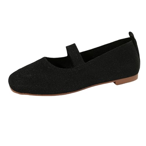 Pretty Ballerinas Damen Balerina Schuhe Mittelalter Flache Sommerschuhe Mädchen Bequeme Samtschuhe Weite H Trachtenschuhe Elegante Gymnastikschuhe Sommerkind Schuhe Damen Schuhe Schwarz Flach Elegant von Generic