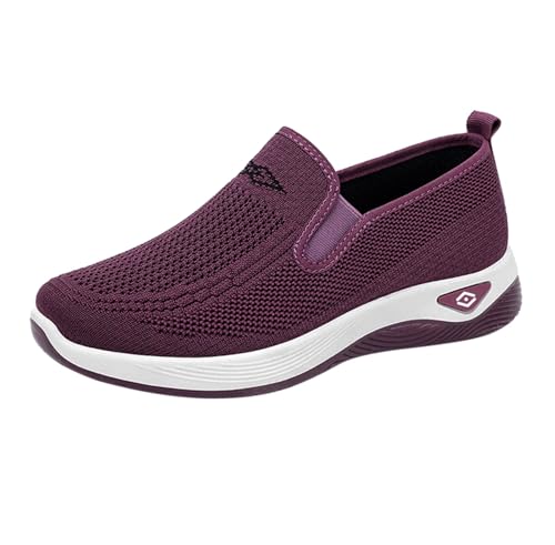 Prime-Angebote Damen Slipper Sommer Damen Walkingschuhe Mesh Strick Flach Schuhe Leichte Weiche Sohle Sneakers Turnschuhe Mit Fussbett Wanderschuhe rutschfeste Sportschuhe von Generic