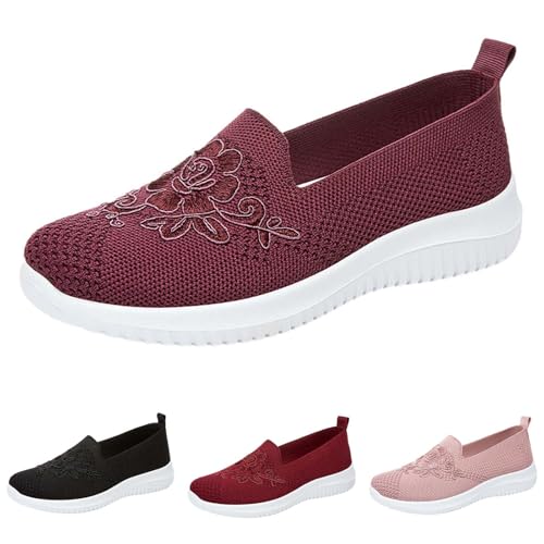 Prime-Angebote Damen Slipper Sommer Walkingschuhe Damen Blumenstickerei Verleiht Flach Mesh Strick Weichen Sohlen Trekkingschuhe Sportschuhe Atmungsaktive rutschfeste Turnschuhe Prime-Angebote Damen Slipper Sommer Walkingschuhe Damen Blumenstickerei Verleiht Flach Mesh Strick Weichen Sohlen Trekkingschuhe Sportschuhe Atmungsaktive rutschfeste Turnschuhe von Generic