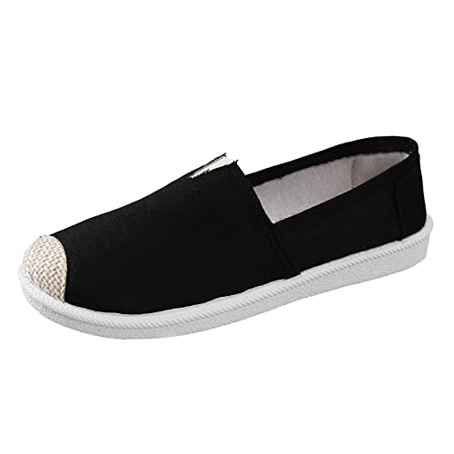Prime-Exclusive-Discount Leinenschuhe Sneaker Sommerschuhe Leicht Weich Espadrilles Flach Segelschuhe Lässige Strohschuhe Rutschfest Freizeitschuhe Exquisit Atmungsaktive Laufschuhe von Generic