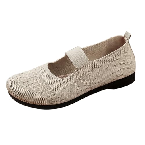 Prime-Exclusive-Discount Stoff Ballerinas Sommer Ballerinas Unde Zehenpartie Leichte Breite Füße Weiche Sohle Solide Ballerina Exquisit Walkingschuhe Bequem Flach Schuhe Trekkingschuhe von Generic