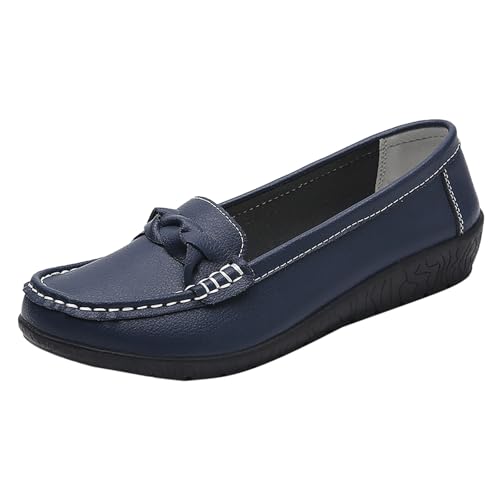 Prime-Exclusive-Discount Walkingschuhe Damen Wasserdicht Leicht Mokassins Damen Flache Solide Weichen Sohlen Leder Halbschuhe Bootsschuhe Breite Sommerschuhe Casual Elegante Rutschfeste Trekkingschuhe von Generic