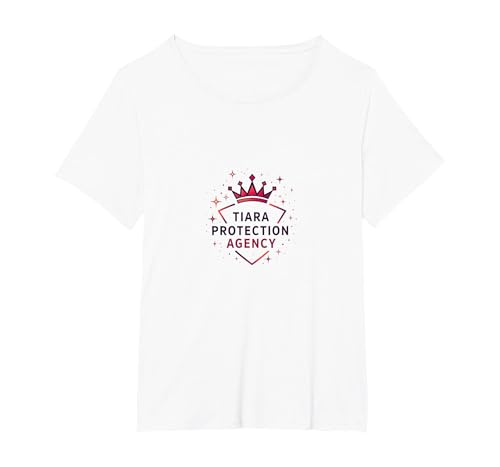 Princess Security Jungen Tiara Protection Agency Royal Guard T-Shirt, Damen Große Größen, Weiß, 3X von Generic
