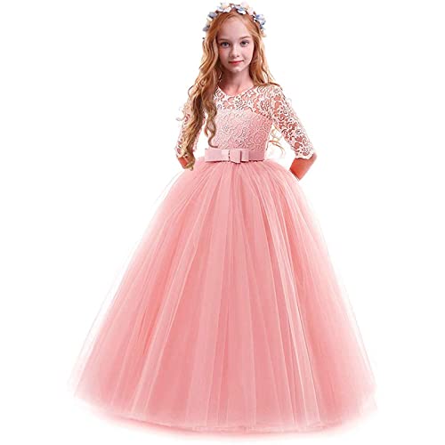 Prinzessin Kleid Mädchen Abendkleid für Hochzeit Brautjungfer Blumenmädchen Geburtstag Party Jugendweihe Fasching Cocktail Dance Ballkleid Elegant von Generic