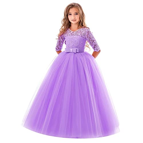 Prinzessin Kleid Mädchen Abendkleid für Hochzeit Brautjungfer Blumenmädchen Geburtstag Party Jugendweihe Fasching Cocktail Dance Ballkleid Elegant von Generic