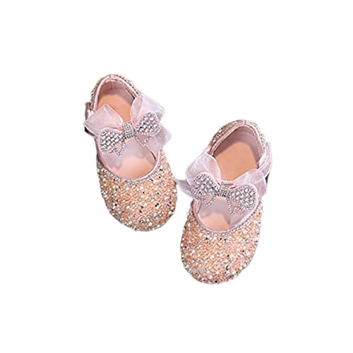 Prinzessin Mädchen Glitzer Schuhe Kinder Stöckelschuhe Pailletten Prinzessin Cosplay Schuhe Partys Hochzeiten Sandalen Elegante Mädchen Weichen Sohlen Sneaker Glitzer (Pink, 34 Big Kids) von Generic