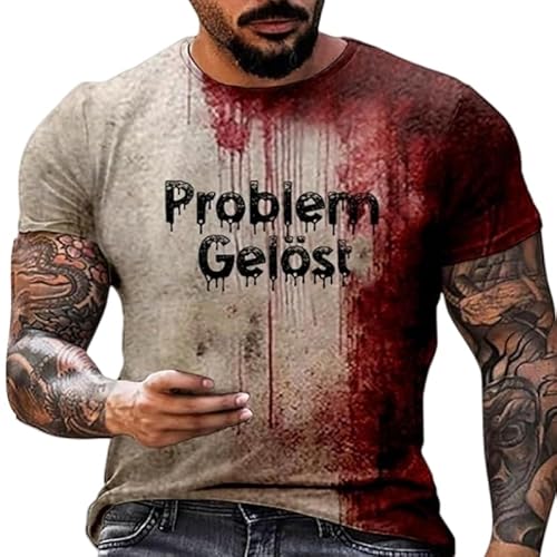 Problem Gelöst Halloween T-Shirt Herren Casual Rundhalsausschnitt Blutspritzer Muster Oberteile Horror-Design Bloody Shirts Entsetzen Hemd Blutig Bedruckt Top ideal für Partys Problem Gelöst Halloween T-Shirt Herren Casual Rundhalsausschnitt Blutspritzer Muster Oberteile Horror-Design Bloody Shirts Entsetzen Hemd Blutig Bedruckt Top ideal für Partys von Generic
