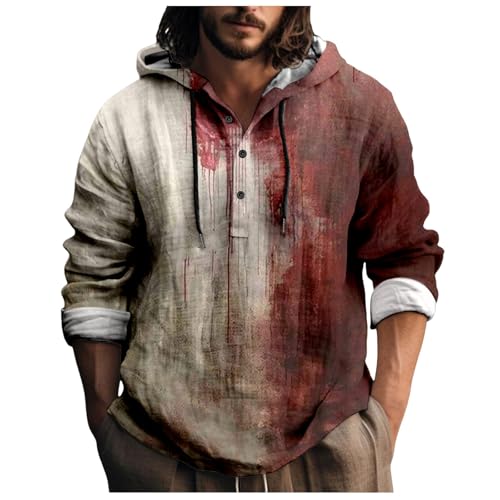Problem Gelöst Hoodie Halloween Herren Oversize Sweatshirt Blood Bedrucktes Kapuzenpullover Oberteile Mit Blutigem Blutige Bedrucktes Sweater Streetwear Pullover Blood Freizeit Halloween Kostüm von Generic