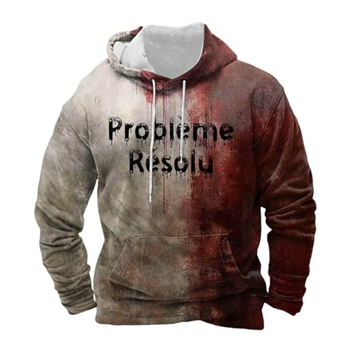 Problem Gelöst Shirt Herren Problem Solved Shirt Blood Problem Gelöst Hoodie Pullover Blutig Halloween Kostüm Blut Shirt Problem Gelöst Hoodie Halloween Kapuzenpullover Blutspritzer Muster Pullover von Generic