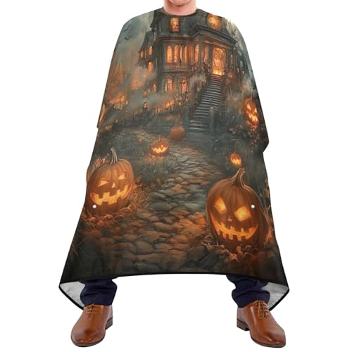 Professionelle Haarschneide Umhang, Fröhliches Halloween, Haarschneideumhang Polyester Haar Schneideumhang für Männer Salon Haarstyling von Generic