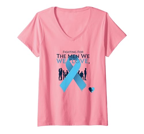 Prostatakrebsbewusstsein: Kampf für die Männer, die wir lieben T-Shirt mit V-Ausschnitt, Damen, Rosa, M von Generic