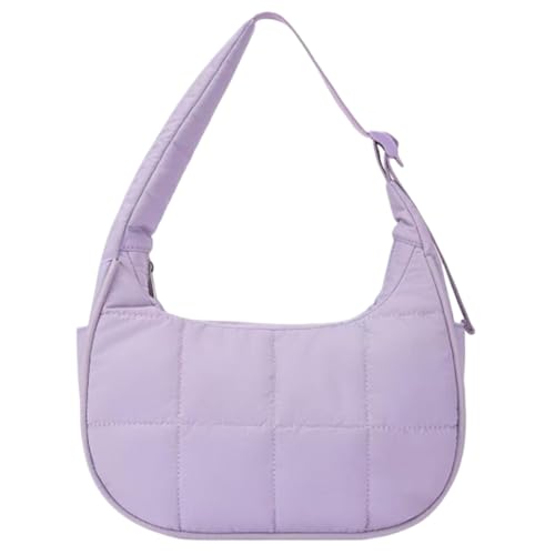 Puffer Crescent -Tasche for Frauen gesteppte Umhängetasche Nylonarbeit Handtasche (lila) von Generic