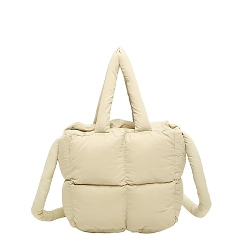 Puffer Einkaufstasche gestänfter Satchel -Geldbörse weich gepolsterte Hobo -Beutel Leichtes Kissenkäufer for Frauen Arbeitsreisen (Khaki) von Generic