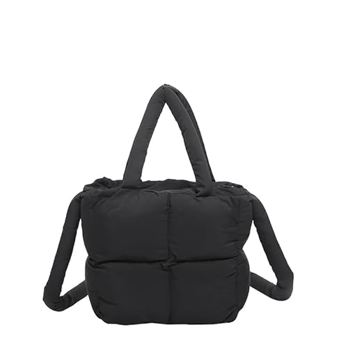 Puffer Einkaufstasche gesteppte Puffhandtasche weiche gepolsterte Crossbody -Tasche Leichte Kissenkäuferin for Frauen arbeiten Reisen (schwarz) von Generic