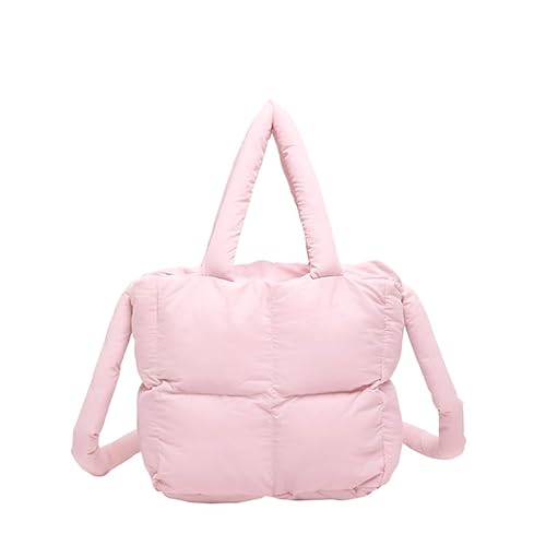 Puffer Einkaufstasche gesteppte Puffhandtasche weiche gepolsterte Tasche Geldbeutel Leichtes Crossbody -Tasche for Frauen Arbeitsreisen (Pink) von Generic