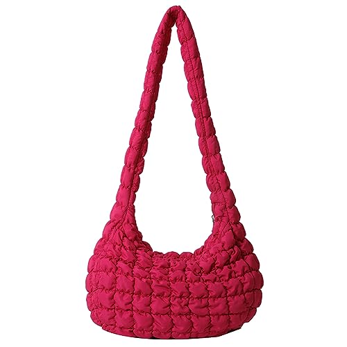 Puffy Einkaufstasche mit großer Kapazität, leicht, gesteppt, gepolstert, weicher Reißverschluss, solide Damen-Winter-Umhängetasche für Reisen, Dating, Ausgehen, Messenger-Tasche von Generic
