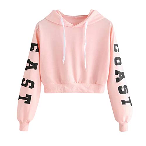 Pullis Teenager Mädchen Langarm Zip Up Sweatjacke Bequeme Cropped Hoodie Sports Bauchfrei Kurz Mädchen Casual Mit Kapuze Kapuzenpullover Sweatshirt Streetwear Pullover von Generic