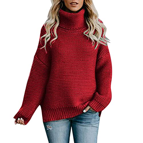 Pullover Damen, Damen Pullover Lässig Warm Rollkragenpullover Langarm Große Größen Strickpullover Einfarbig Rollkragen Sweater Elegant Pulli Sweatshirt Winter Strickpulli Oberteile Pullover Damen, Damen Pullover Lässig Warm Rollkragenpullover Langarm Große Größen Strickpullover Einfarbig Rollkragen Sweater Elegant Pulli Sweatshirt Winter Strickpulli Oberteile von Generic