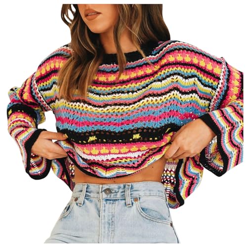 Pullover Damen, Damen Pullover Rundhals Strickpullover Kurze Lässig Sweater Einfarbig Crop Top Langarm Warm Pulli Oversize Lose Sweatshirt Winter Oberteile Elegant Casual Strickpulli Pullover Damen, Damen Pullover Rundhals Strickpullover Kurze Lässig Sweater Einfarbig Crop Top Langarm Warm Pulli Oversize Lose Sweatshirt Winter Oberteile Elegant Casual Strickpulli von Generic