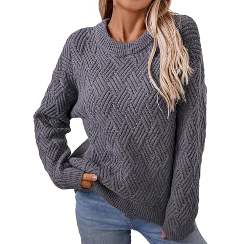 Pullover Damen Baumwolle Rundhals Für Senioren - Strickpullover Damen Winter Lang - Damenpullover Langarmshirt Locker Winterpullover Rundhals Lose Damenpulli Warm Outwearpullover Pullover Damen Baumwolle Rundhals Für Senioren - Strickpullover Damen Winter Lang - Damenpullover Langarmshirt Locker Winterpullover Rundhals Lose Damenpulli Warm Outwearpullover von Generic