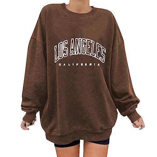 Pullover Damen Herbst Sale Sweatshirt Langarm Oberteile Casual Drucken Sweatshirts Ohne Kapuze Tunika Tops Frauen Mädchen Klamotten Locker Pulli Herbst Winter Pullover Oberteile Kleidung von Generic