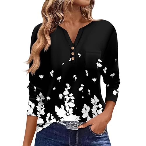 Pullover Damen Langarmshirt Sweatshirt Glitzer Oberteile Oversize Elegant Clothes Longpullover Longsleeve Winter Shirt Bluse Kuschelpullover (4-Schwarz, L) von Generic